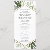 Waterverf Greenery Gold Hexagon Wedding Program Programma (Achterkant)