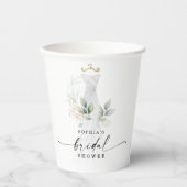 Waterverf Greenery Gold Vrijgezellenfeest Decor Papieren Bekers (Voorkant)