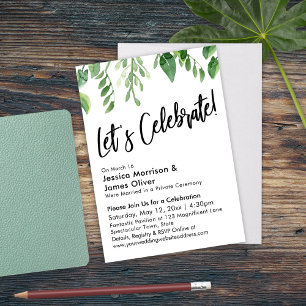 Waterverf Greenery & Handwriting, Laten we vieren Kaart