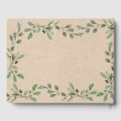 Waterverf Greenery | Kraft look bruiloft Gastenboek (Achterkant)