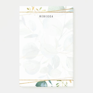 Waterverf Greenery laat gouden strepen Post-it® Notes