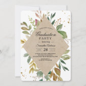 Waterverf Greenery Leaf Kraft Lijst & Gold Kaart (Voorkant)