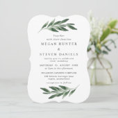 Waterverf Greenery Leaf Modern Spring Wedding Kaart (Staand voorkant)