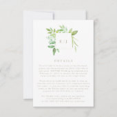 Waterverf Greenery Leaf Wreath Wedding Details RSVP Kaartje (Voorkant)