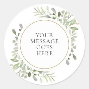 Waterverf Greenery Leaves Celebration Ronde Sticker