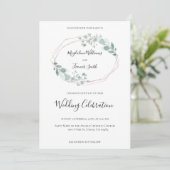 waterverf greenery lijst trouwuitnodiging kaart (Staand voorkant)