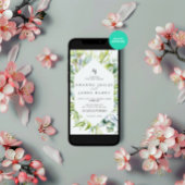 Waterverf Greenery Lijst Winter Wedding Party Kaart