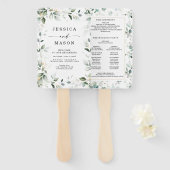 Waterverf Greenery met Gold Wedding Hand Fan Handwaaier (Voorkant en achterkant)