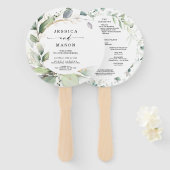 Waterverf Greenery met gouden weddenschap Handwaaier (Voorkant en achterkant)