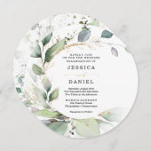 Waterverf Greenery met gouden weddenschap Kaart (Voorkant / Achterkant)