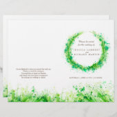 Waterverf greenery met het grote trouwprogramma (Voorkant / Achterkant)