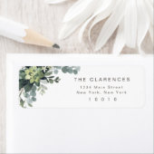 Waterverf Greenery Modern Return Address Label (Insitu)