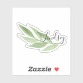 Waterverf Greenery Name Sticker (Vel)