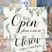 Waterverf Greenery Open Closed Sign