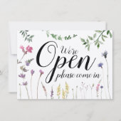 Waterverf Greenery Open Closed Spring Summer Sign (Voorkant)