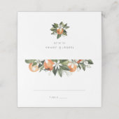 Waterverf Greenery Oranje Blossom Place Card (Buitenkant ongevouwen)
