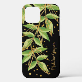 Waterverf Greenery Personalized iPhone 12 Hoesje