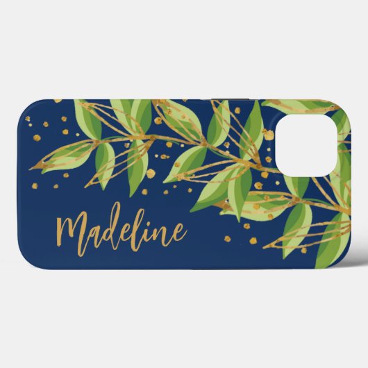 Waterverf Greenery Personalized Case-Mate iPhone Case (Achterkant (horizontaal))