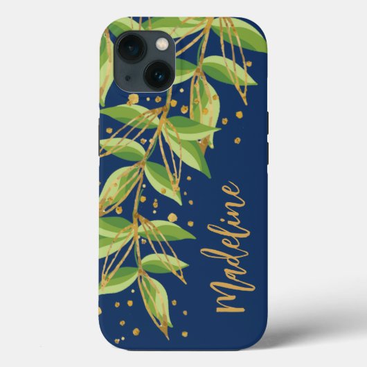 Waterverf Greenery Personalized Case-Mate iPhone Case (Achterkant)