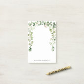 Waterverf Greenery Personalized Post-it® Notes (Op bureau)