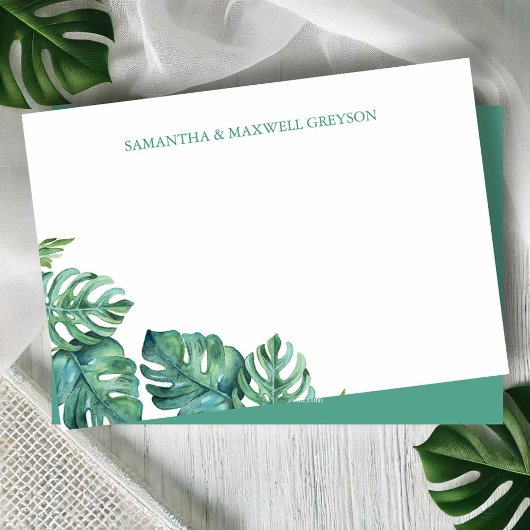Waterverf Greenery Personalized Stationery Notitiekaartje