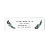 Waterverf Greenery Pine Cone minimalist Address Etiket (Voorkant)
