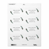 Waterverf Greenery Pine Cone minimalist Address L Etiket (Full Sheet)