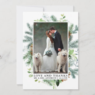 Waterverf Greenery Pine Love Bedankt Wedding