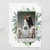 Waterverf Greenery Pine Love Bedankt Wedding (Voorkant / Achterkant)