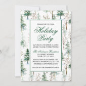 Waterverf Greenery Pines Holiday Kaart (Voorkant)