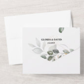 Waterverf Greenery QR code allen in één uitnodigin All In One Uitnodiging (Achterkant)