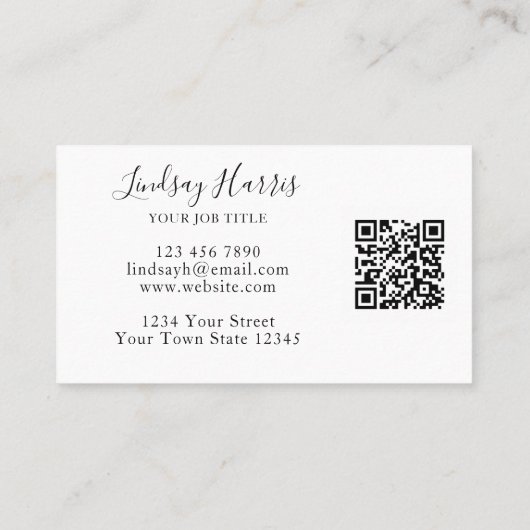 Waterverf Greenery QR-code Visitekaartje (Achterkant)