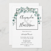 Waterverf Greenery Rehearsal Dinner Invitations Kaart (Voorkant / Achterkant)