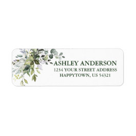 Waterverf Greenery Return Address Green Etiket