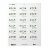 Waterverf Greenery Return-adres Etiket (Full Sheet)