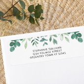 Waterverf Greenery Return-adres Etiket