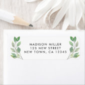 Waterverf Greenery Return-adres Etiket (Insitu)