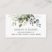 Waterverf Greenery Sage Green Wedding Registry Informatiekaartje (Voorkant)