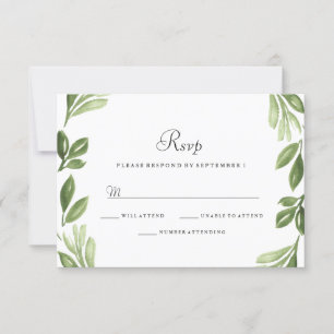 Waterverf Greenery Spring Wedding RSVP Uitnodiging