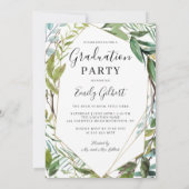 Waterverf Greenery Summer Graduy Party Foto Kaart (Achterkant)