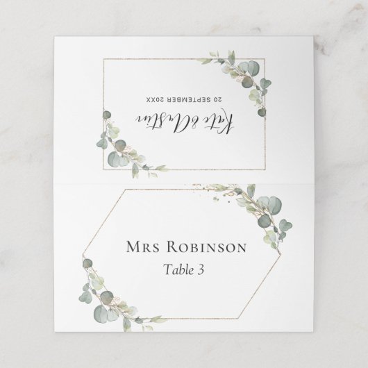 Waterverf greenery trouwtafel (Buitenkant ongevouwen)