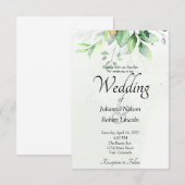 Waterverf greenery trouwuitnodiging kaart (Voorkant / Achterkant)