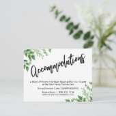Waterverf Greenery Wedding Accommodations Save The Date (Staand voorkant)