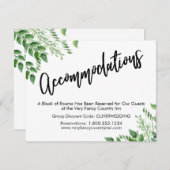 Waterverf Greenery Wedding Accommodations Save The Date (Voorkant / Achterkant)
