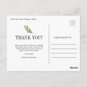 Waterverf Greenery Wedding Bedankt Briefkaart (Achterkant)