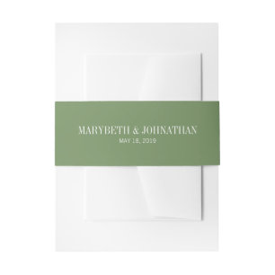 Waterverf Greenery Wedding Invitation Belly Band Uitnodigingen Wikkel