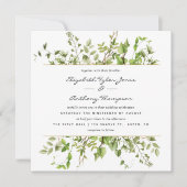 Waterverf Greenery Wedding Invitation Kaart (Voorkant)