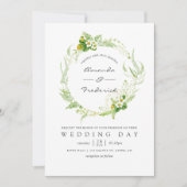 Waterverf Greenery Wedding Kaart (Voorkant)