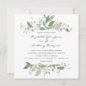 Waterverf Greenery Wedding Kaart (Voorkant)