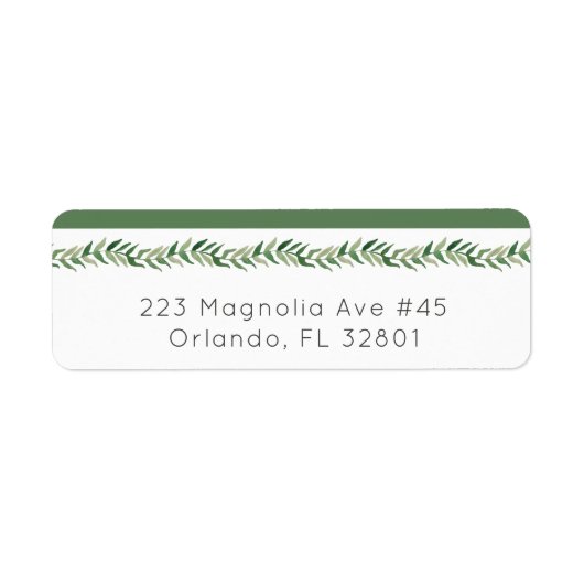Waterverf Greenery Wedding Labels (Voorkant)